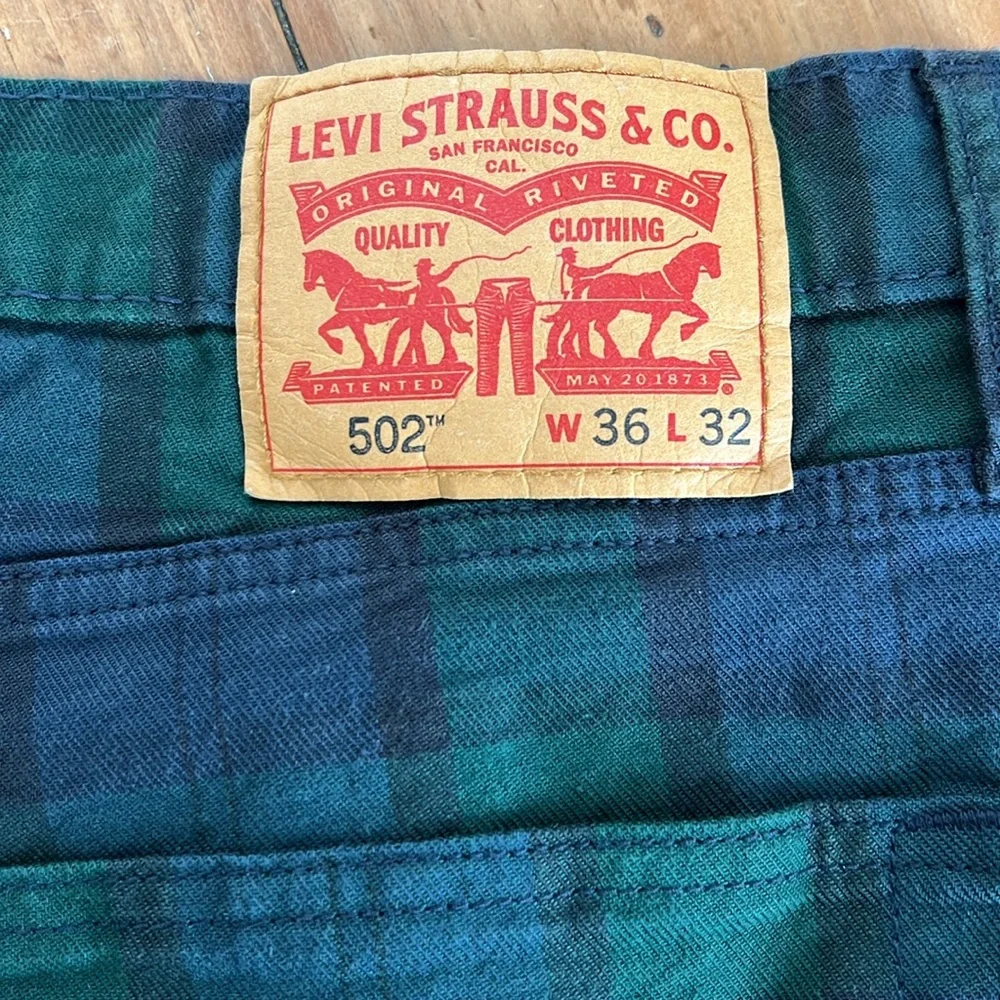 Levi’s 502 Jeans in Plaid green,blue and black 36x32 - Picture 5 of 9